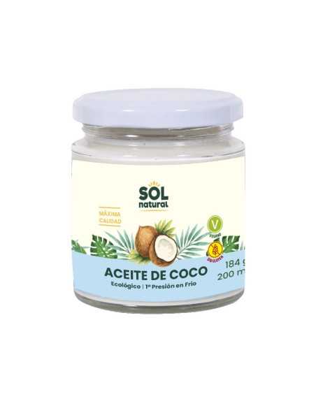 Aceite de coco virgen extra bio 200ml Sol Natural Aceite de coco virgen extra bio 200ml Sol Natural